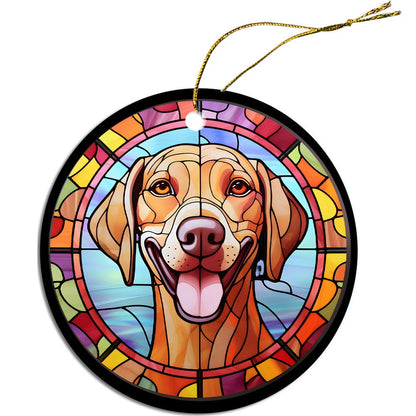 Dog Breed Christmas Ornament Stained Glass Style, "Weimaraner"