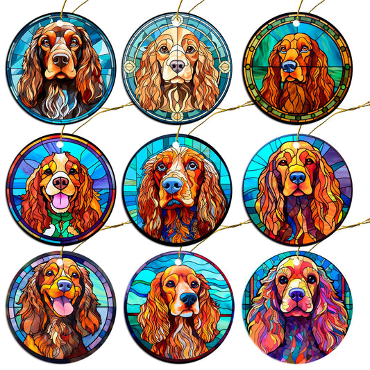 Dog Breed Christmas Ornament Stained Glass Style, &quot;Cocker Spaniel&quot;