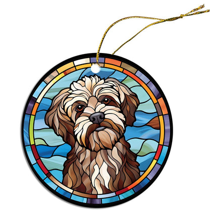 Dog Breed Christmas Ornament Stained Glass Style, "Havanese"