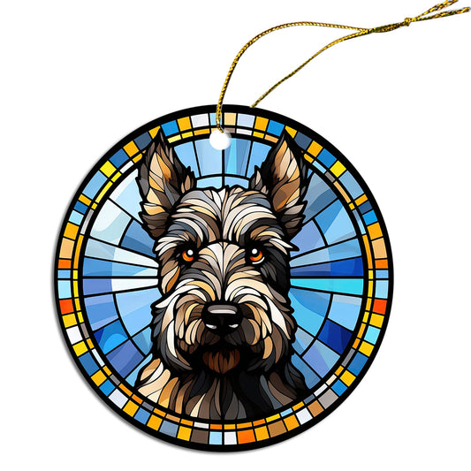 Dog Breed Christmas Ornament Stained Glass Style, &quot;Scottish Terrier&quot;