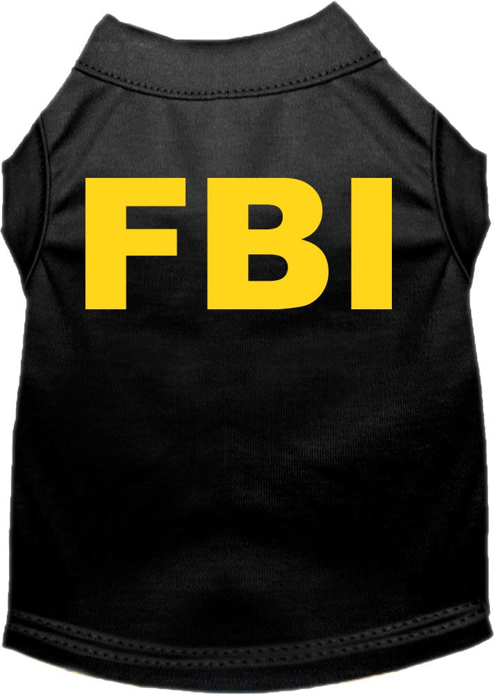 Halloween Pet Dog & Cat Shirt Screen Printed, "FBI Costume"