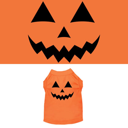 Halloween Pet Dog & Cat Shirt Screen Printed, "Pumpkin Face Him Costume"