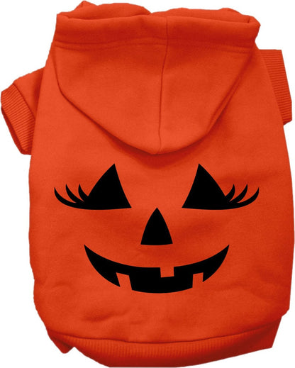 Halloween Pet, Dog & Cat Hoodie Screen Printed, "Pumpkin Face Her Costume"