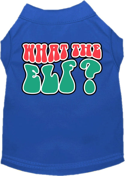 Christmas Pet Dog and Cat Shirt Screen Printed, "What The Elf"