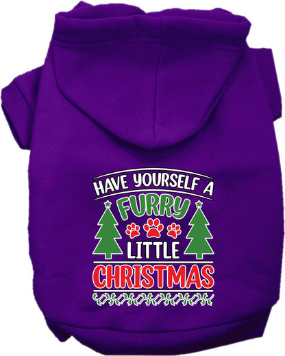 Christmas Pet, Dog and Cat Hoodie Screen Printed, "Have Yourself A Furry Little Christmas"