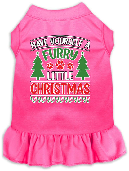 Christmas Pet, Dog and Cat Dress Screen Printed, "Have Yourself A Furry Little Christmas"