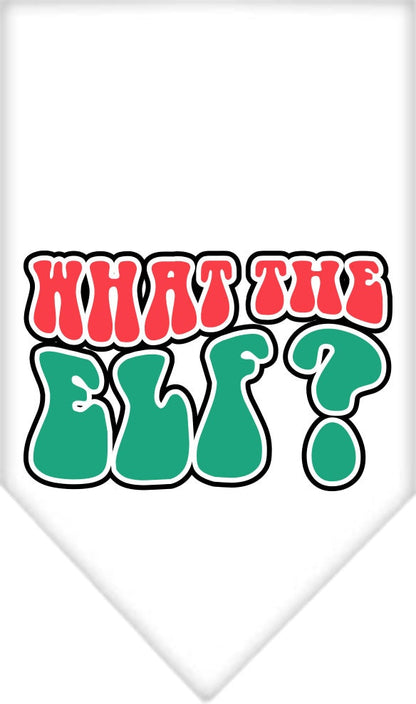 Christmas Pet and Dog Bandana Screen Printed, "What The Elf"