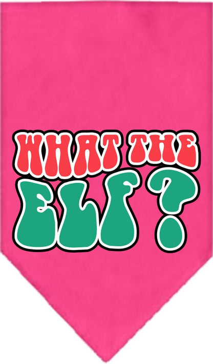 Christmas Pet and Dog Bandana Screen Printed, "What The Elf"