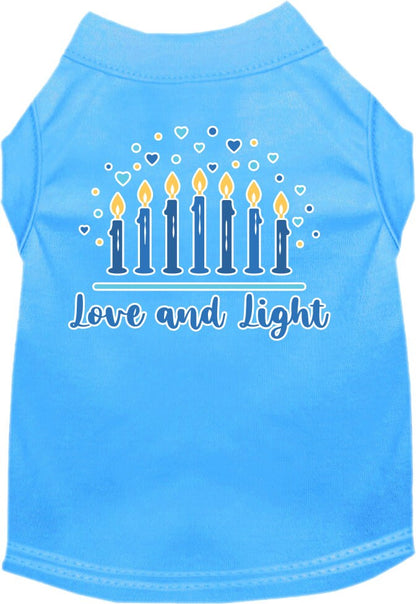 Hanukkah Pet Dog and Cat Shirt Screen Printed, "Love & Light"