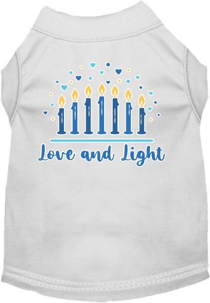 Hanukkah Pet Dog and Cat Shirt Screen Printed, "Love & Light"