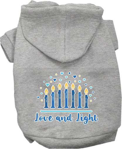 Hanukkah Pet, Dog and Cat Hoodie Screen Printed, "Love and Light"