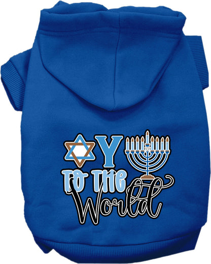 Hanukkah Pet, Dog and Cat Hoodie Screen Printed, "Oy To The World"