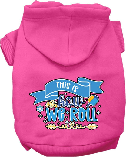 Hanukkah Pet, Dog and Cat Hoodie Screen Printed, "This Is How We Roll"