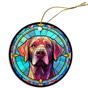 Dog Breed Christmas Ornament Stained Glass Style, "Labrador"