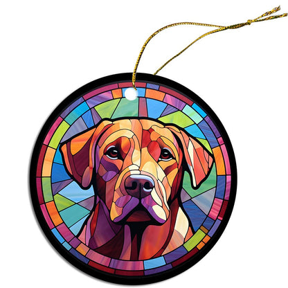 Dog Breed Christmas Ornament Stained Glass Style, "Labrador"