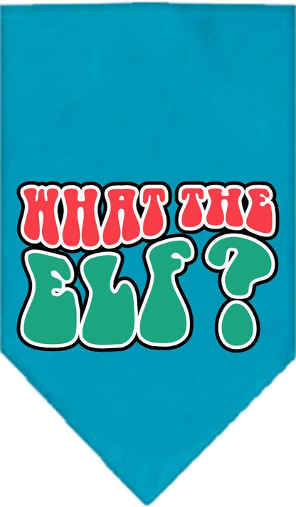 Christmas Pet and Dog Bandana Screen Printed, "What The Elf"