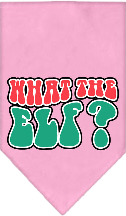 Christmas Pet and Dog Bandana Screen Printed, "What The Elf"