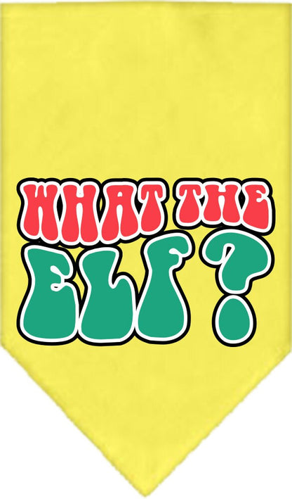 Christmas Pet and Dog Bandana Screen Printed, "What The Elf"