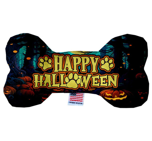 Halloween Pet & Dog Plush Bone Toy, &quot;Haunted Happy Halloween&quot;