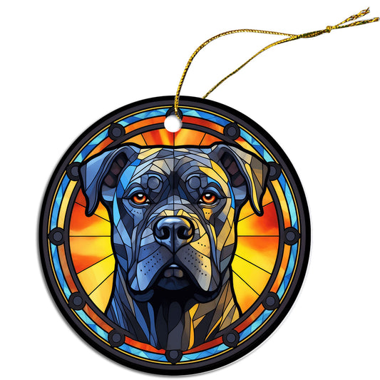 Dog Breed Christmas Ornament Stained Glass Style, &quot;Cane Corso&quot;