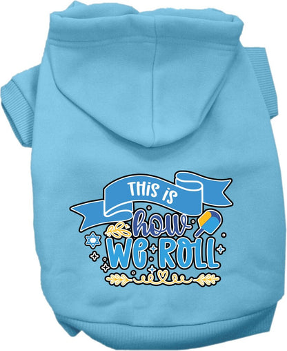 Hanukkah Pet, Dog and Cat Hoodie Screen Printed, "This Is How We Roll"