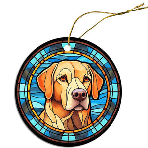 Dog Breed Christmas Ornament Stained Glass Style, "Labrador"