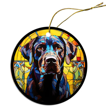 Dog Breed Christmas Ornament Stained Glass Style, "Labrador"