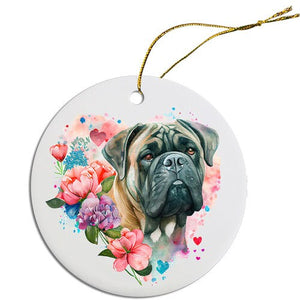 Dog Breed Specific Round Christmas Ornament, "Cane Corso"