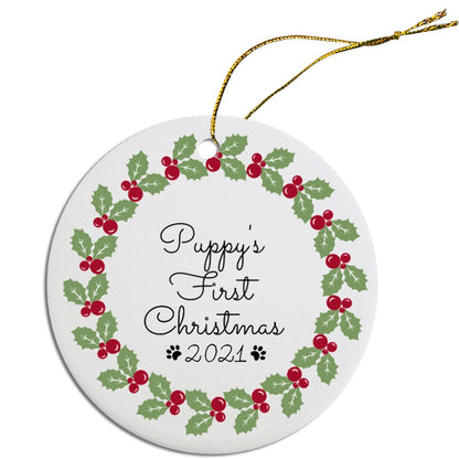 Holiday Fun Christmas Ornaments (Choose from 2 designs: Puppy's First Christmas or Home Is Where The Dog Is)