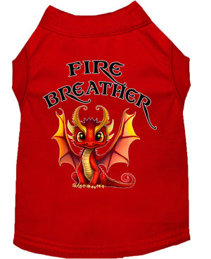 Pet Dog & Cat Shirt Screen Printed, "Fire Breather Dragon"