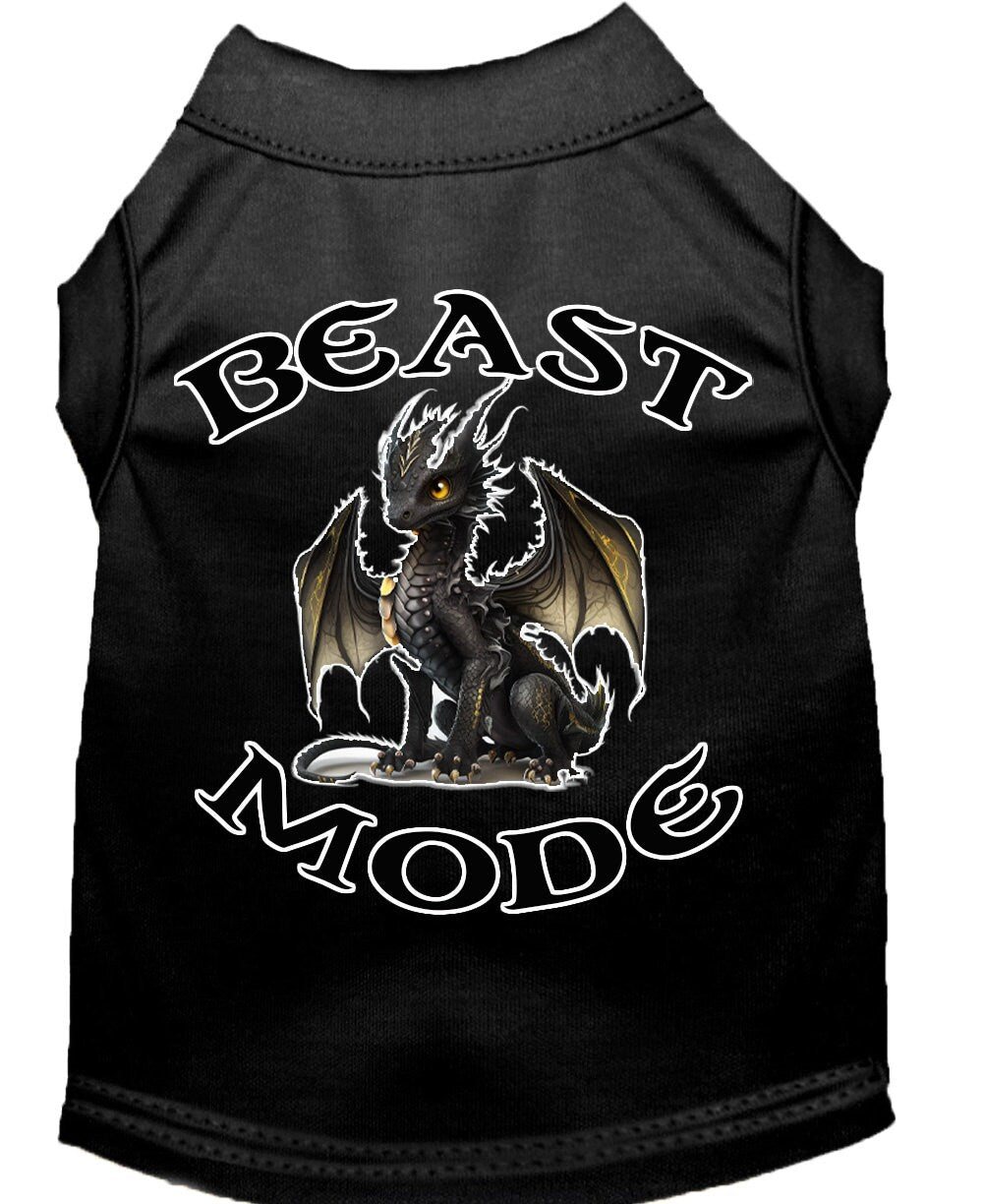 Pet Dog & Cat Shirt Screen Printed, "Beast Mode Dragon"
