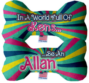 Pet & Dog Plush Double Sided Bone Toy, &quot;Be An Allan&quot;