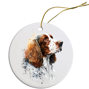 Dog Breed Specific Round Christmas Ornament, &quot;Welsh Springer Spaniel&quot;
