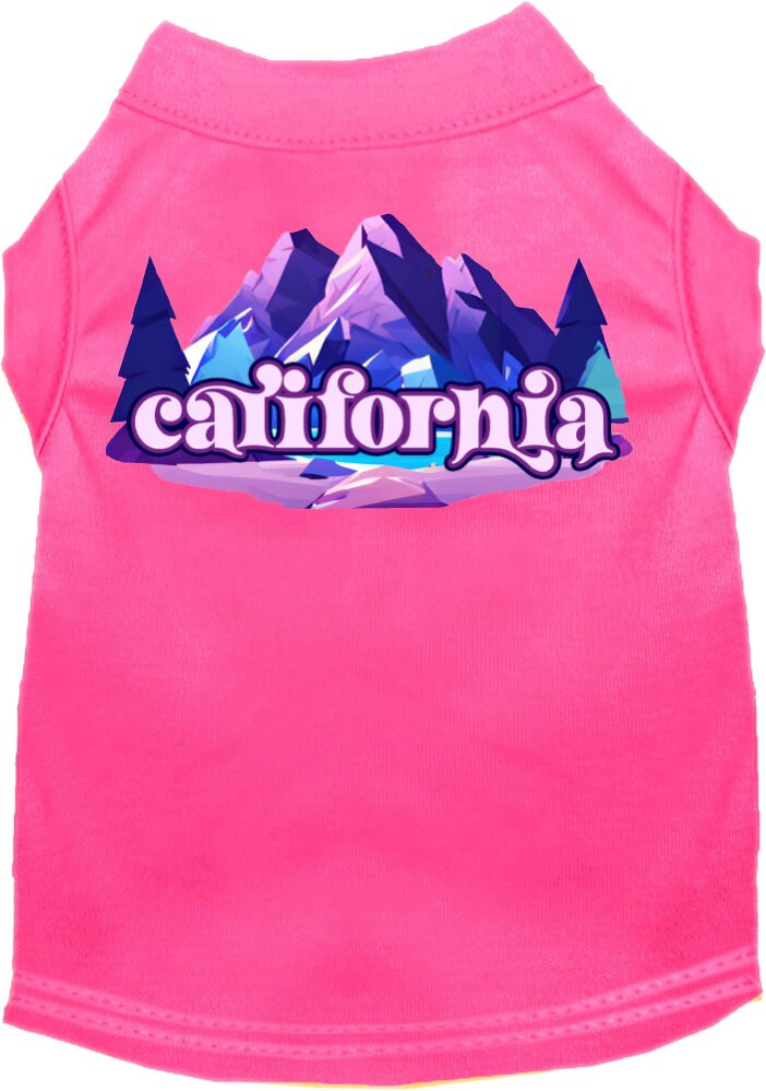 Pet Dog & Cat Screen Printed Shirt, "California Alpine Pawscape"