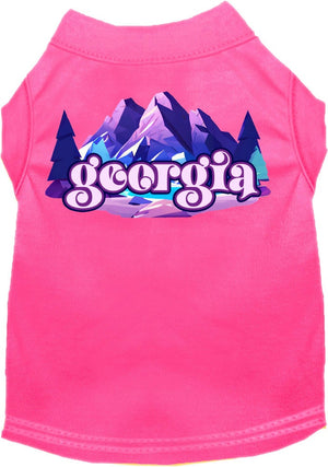 Pet Dog & Cat Screen Printed Shirt, "Georgia Alpine Pawscape"