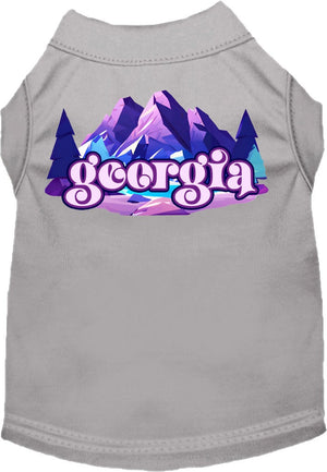 Pet Dog & Cat Screen Printed Shirt, "Georgia Alpine Pawscape"