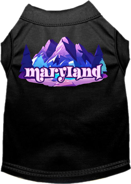 Pet Dog & Cat Screen Printed Shirt, "Maryland Alpine Pawscape"