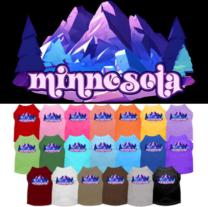 Pet Dog & Cat Screen Printed Shirt, "Minnesota Alpine Pawscape"