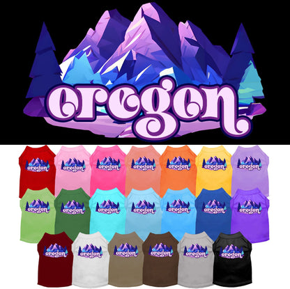 Pet Dog & Cat Screen Printed Shirt, "Oregon Alpine Pawscape"