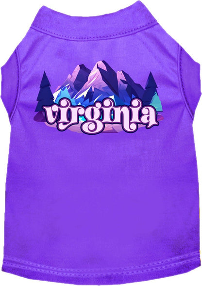 Pet Dog & Cat Screen Printed Shirt, "Virginia Alpine Pawscape"