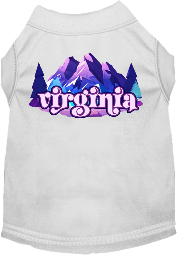 Pet Dog & Cat Screen Printed Shirt, "Virginia Alpine Pawscape"