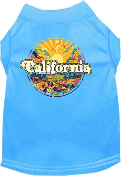 Pet Dog & Cat Screen Printed Shirt, "California Trippy Peaks"