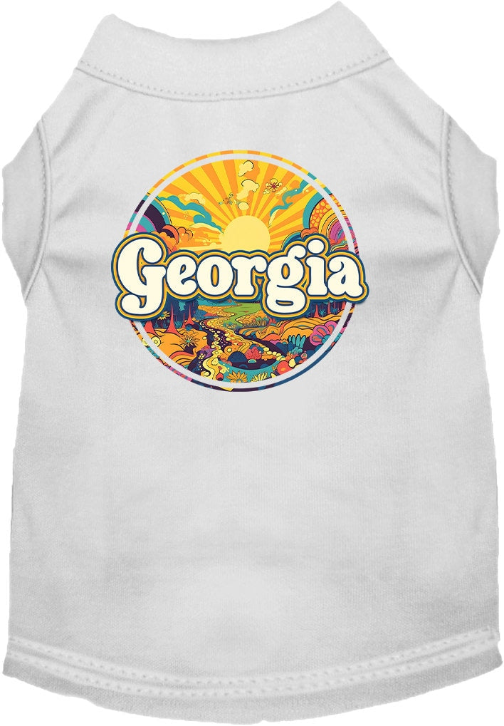 Pet Dog & Cat Screen Printed Shirt, "Georgia Trippy Peaks"