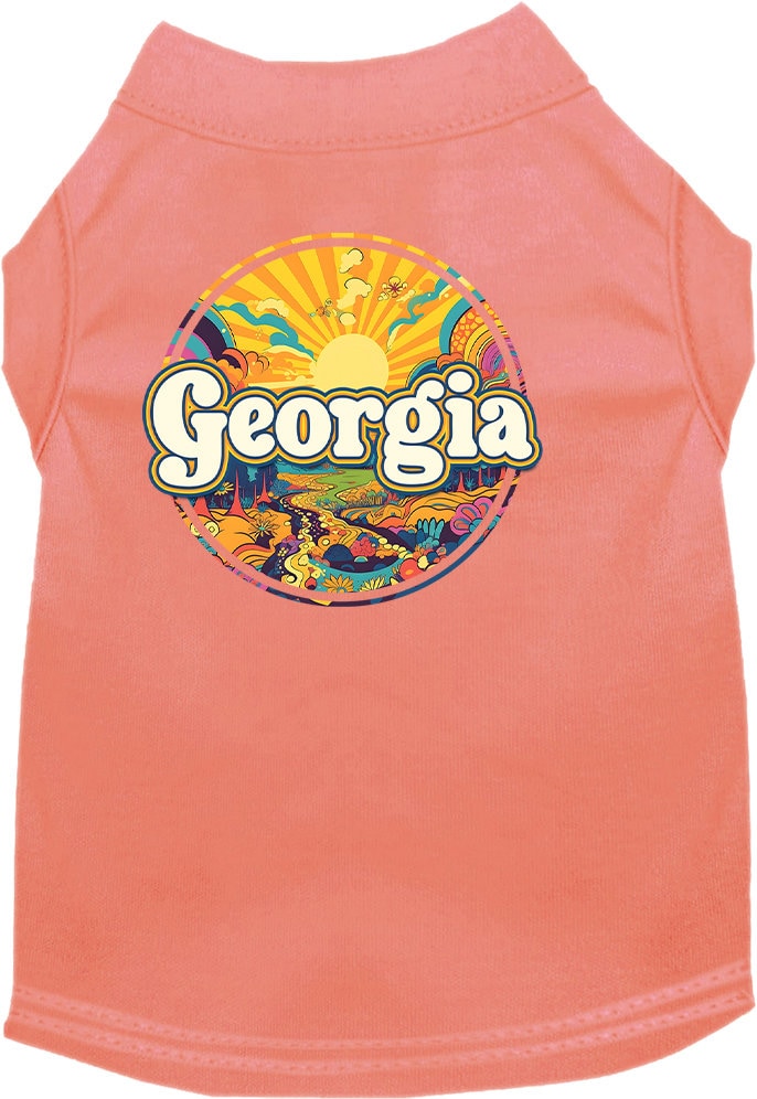 Pet Dog & Cat Screen Printed Shirt, "Georgia Trippy Peaks"
