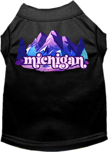 Pet Dog & Cat Screen Printed Shirt, "Michigan Alpine Pawscape"