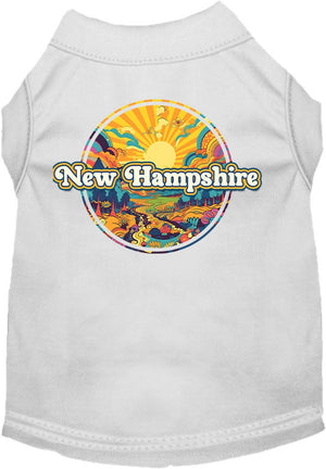 Pet Dog & Cat Screen Printed Shirt, "New Hampshire Trippy Peaks"