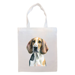 Canvas Tote Bag, Zippered With Handles & Inner Pocket, &quot;American Foxhound&quot;