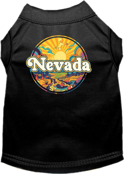 Pet Dog & Cat Screen Printed Shirt, "Nevada Trippy Peaks"