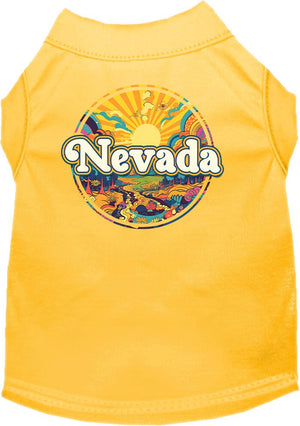 Pet Dog & Cat Screen Printed Shirt, "Nevada Trippy Peaks"
