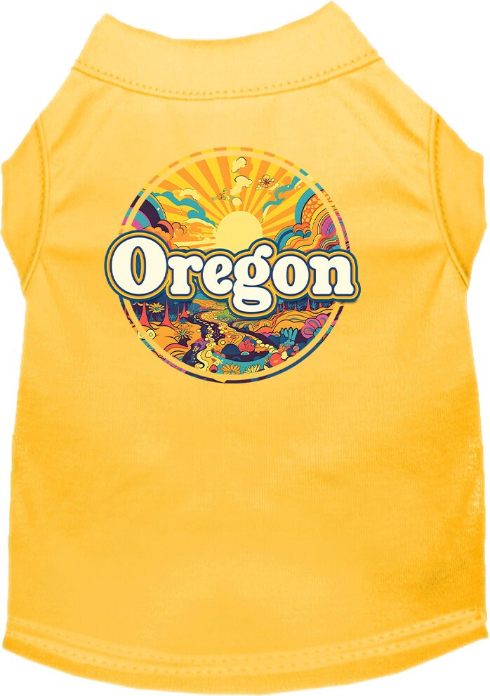 Pet Dog & Cat Screen Printed Shirt, "Oregon Trippy Peaks"